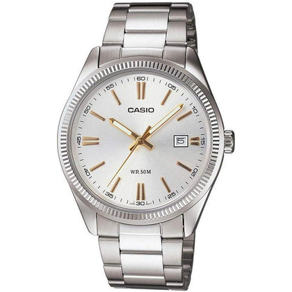 Reloj Casio para hombre MTP-1302D-7A2VDF, analógico con caja y correa de acero inoxidable, resistente al agua