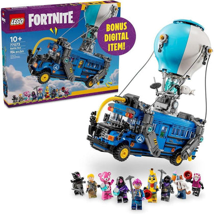 LEGO Fortnite Battle Bus - Juego de construcción coleccionable con minifiguras, regalo ideal para fanáticos de 10 años en adelante