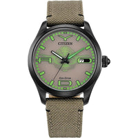Citizen Eco-Drive Star Wars Yoda Judge me by my size do you Reloj IP Negro Cordura Luminoso Modelo BM6839-06W Negro Marrón Classic