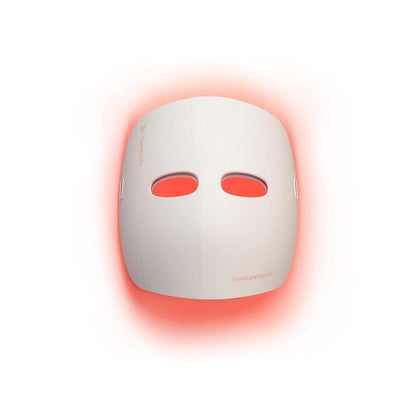 Therabody TheraFace Mask Glo, máscara LED inalámbrica para cuidado de la piel con luz roja, azul e infrarroja y masaje relajante