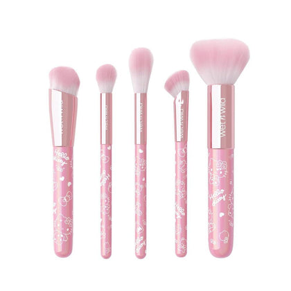 wet n wild Hello Kitty Juego de 5 brochas de maquillaje multiusos para aplicación sin costuras y cerdas suaves veganas