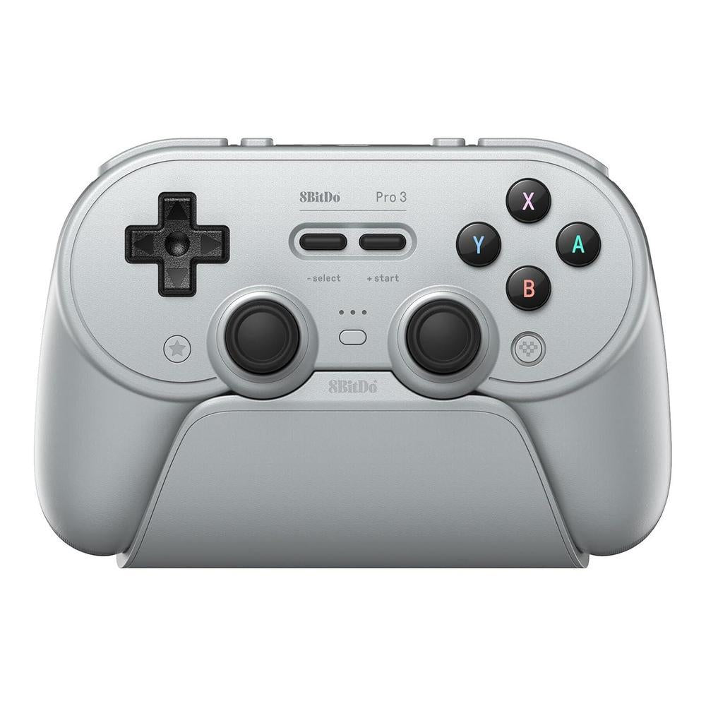 8BitDo Pro 3 Bluetooth Controller compatible con Switch, Windows, Apple y Android, con base de carga y botones intercambiables