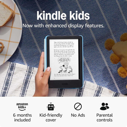 Amazon Kindle Kids 16GB - Reemplazo incluido, libros sin publicidad, pantalla sin reflejos, giros de página rápidos - Unicorn Valley
