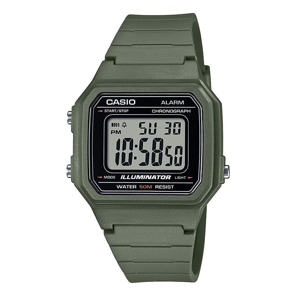 Reloj Casio Digital con Alarma, Cronógrafo, Retroiluminación LED y Resistencia al Agua para Hombre en Color Verde