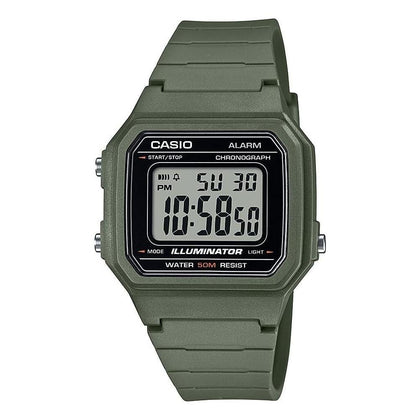 Reloj Casio Digital con Alarma, Cronógrafo, Retroiluminación LED y Resistencia al Agua para Hombre en Color Verde