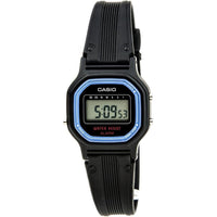 Reloj deportivo para mujer Casio LA11WB con funciones avanzadas de alarma y calendario, diseño azul con pantalla digital