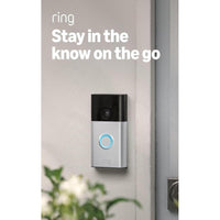 Timbre con cámara inalámbrico Ring con video en vivo, audio bidireccional y detección de movimiento, modelo 2024, Níquel satinado