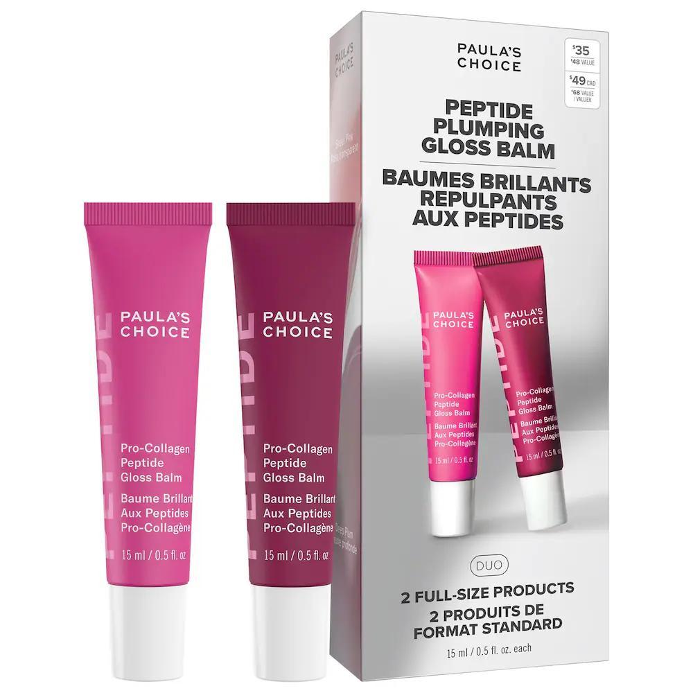 Peptide Plumping Gloss Balm Dúo Set de Regalo para Labios Hidratados y Más Llenos