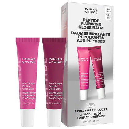 Peptide Plumping Gloss Balm Dúo Set de Regalo para Labios Hidratados y Más Llenos