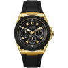 Reloj Guess para hombre de acero inoxidable con movimiento cuarzo japonés y correa de silicona negra resistente