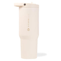 Botella HydroJug de acero inoxidable con popote, aislamiento al vacío, durable y ergonómica. Ideal para el gimnasio y actividades al aire libre