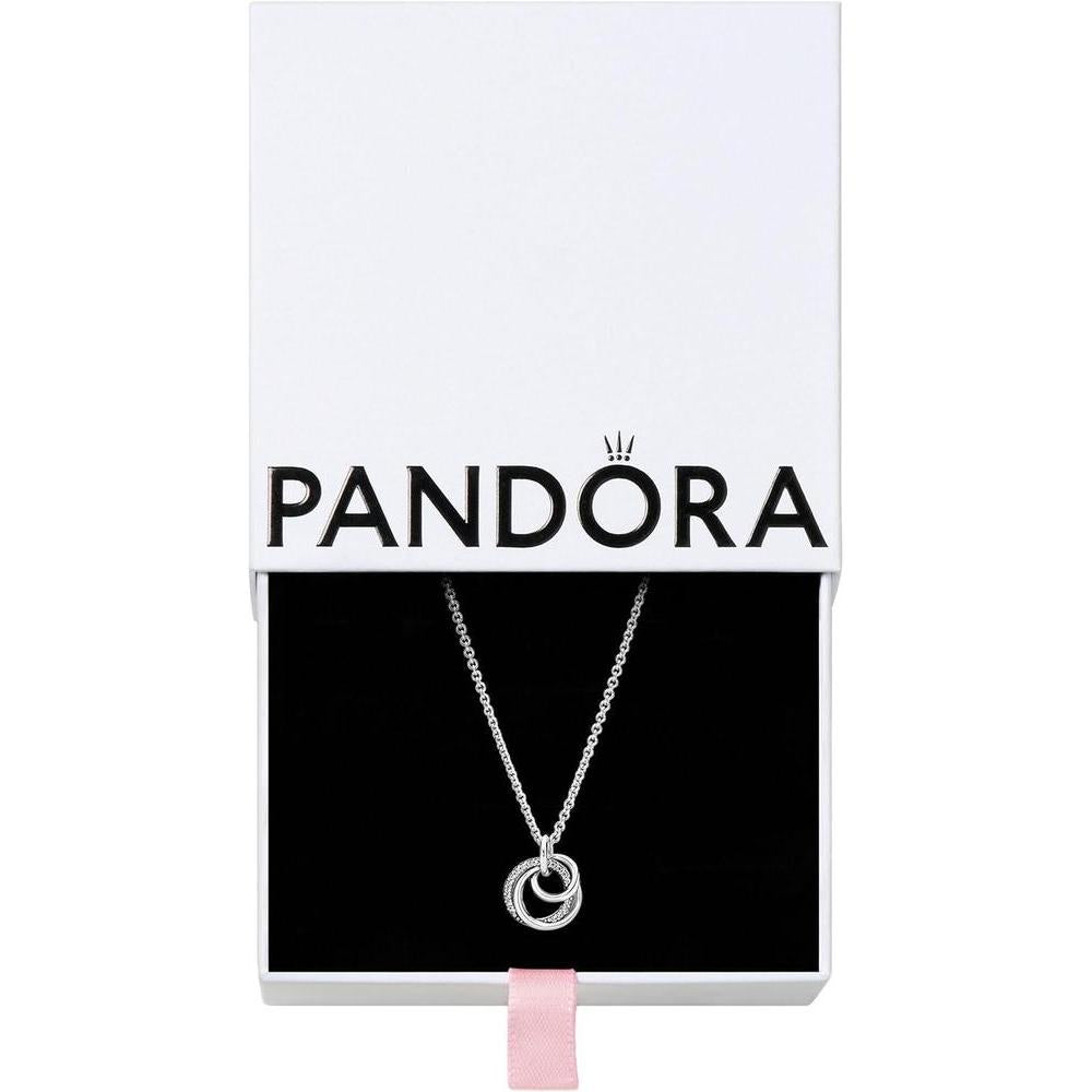 PANDORA Family Always Encircled - Collar ajustable con cierre de langosta de plata de ley y circonita cúbica con caja de regalo