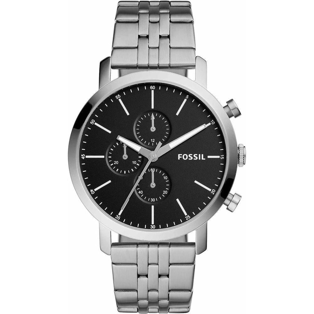 Reloj de cuarzo de acero inoxidable Fossil Luther para hombre con funciones de cronógrafo y resistencia al agua