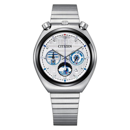 Reloj Citizen de Cuarzo inspirado en Star Wars, cronógrafo, correa en acero inoxidable, diseño R2-D2, alta calidad y precisión