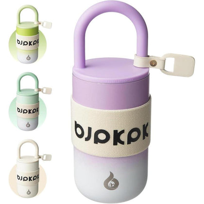Vaso aislado BJPKPK con tapa y asa, ideal para café y viajes, en color lila