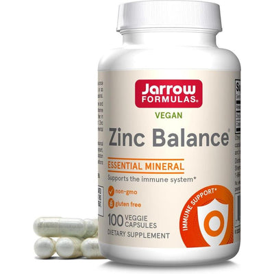 Suplemento Balance de Zinc Jarrow Formulas, con cobre para refuerzo inmunológico, 100 cápsulas, vegano y libre de alérgenos