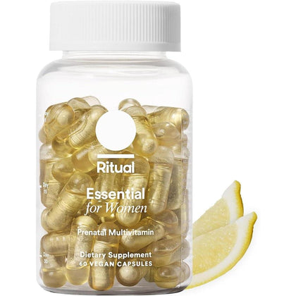 Multivitamínico Prenatal Ritual para Mujeres, con Folato, Colina y Omega-3 DHA para Soporte Fetal y Maternal, Sin OGM, Vegano