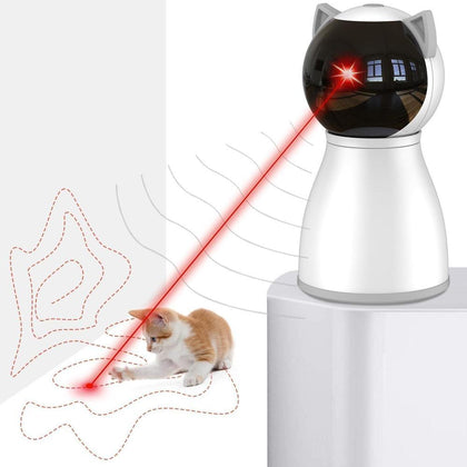 Juguetes láser para gatos con trayectoria aleatoria, activado por movimiento y batería recargable para gatos y perros.