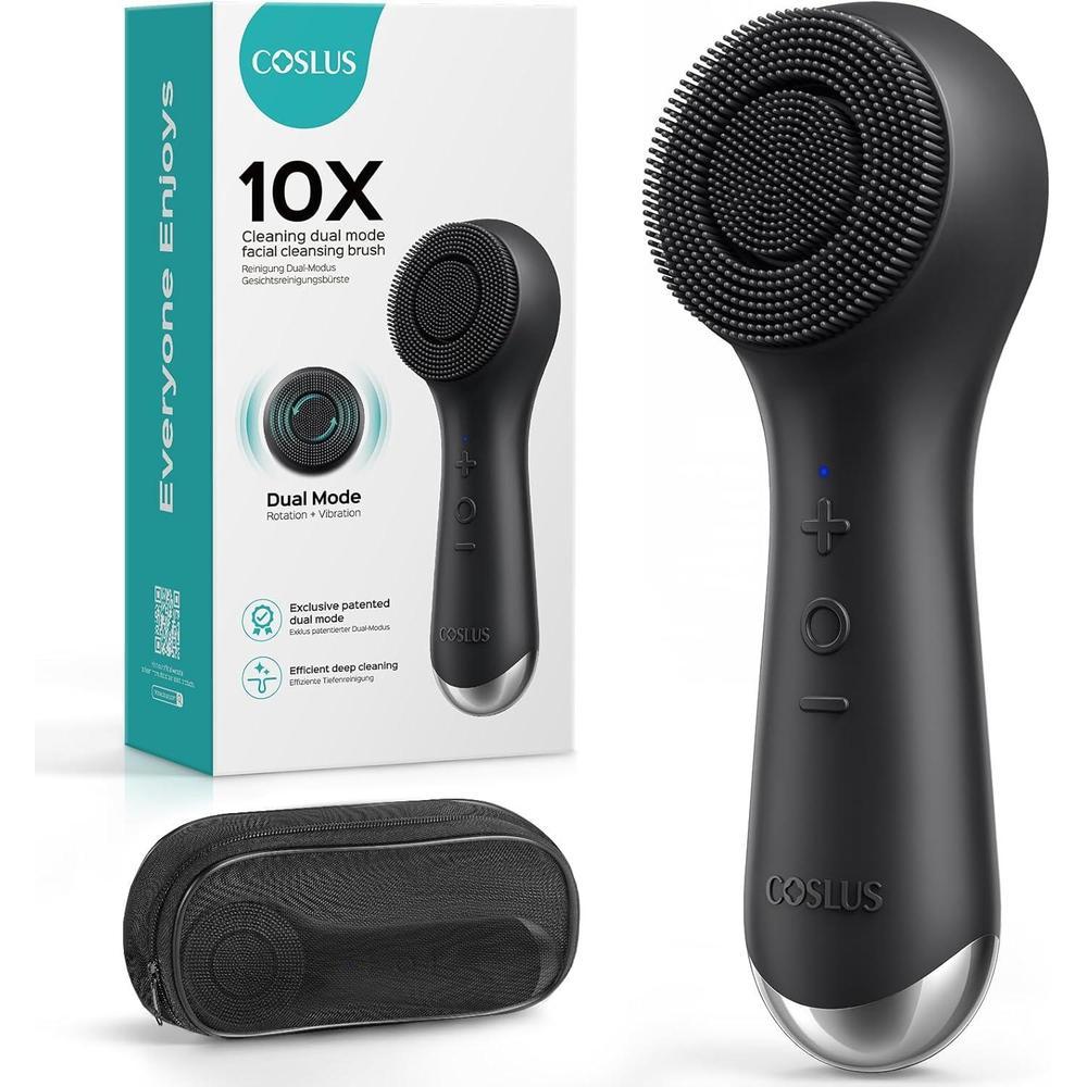 Cepillo facial COSLUS: limpieza profunda con tecnología 2 en 1 de giro y vibración, ideal para hombres y mujeres
