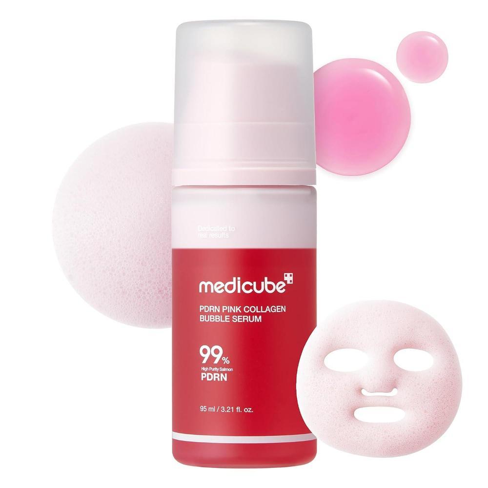 Suero Medicube PDRN Burbujas De Colágeno Rosa 95ml Para Cuidado Reafirmante Y Brillante
