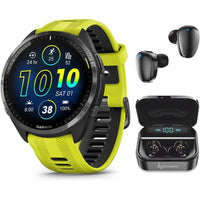 Garmin Forerunner 965 Smartwatch Premium, 1,4 Pulgadas, AMOLED, 32GB, GPS, Gris Carbón Y Amarillo