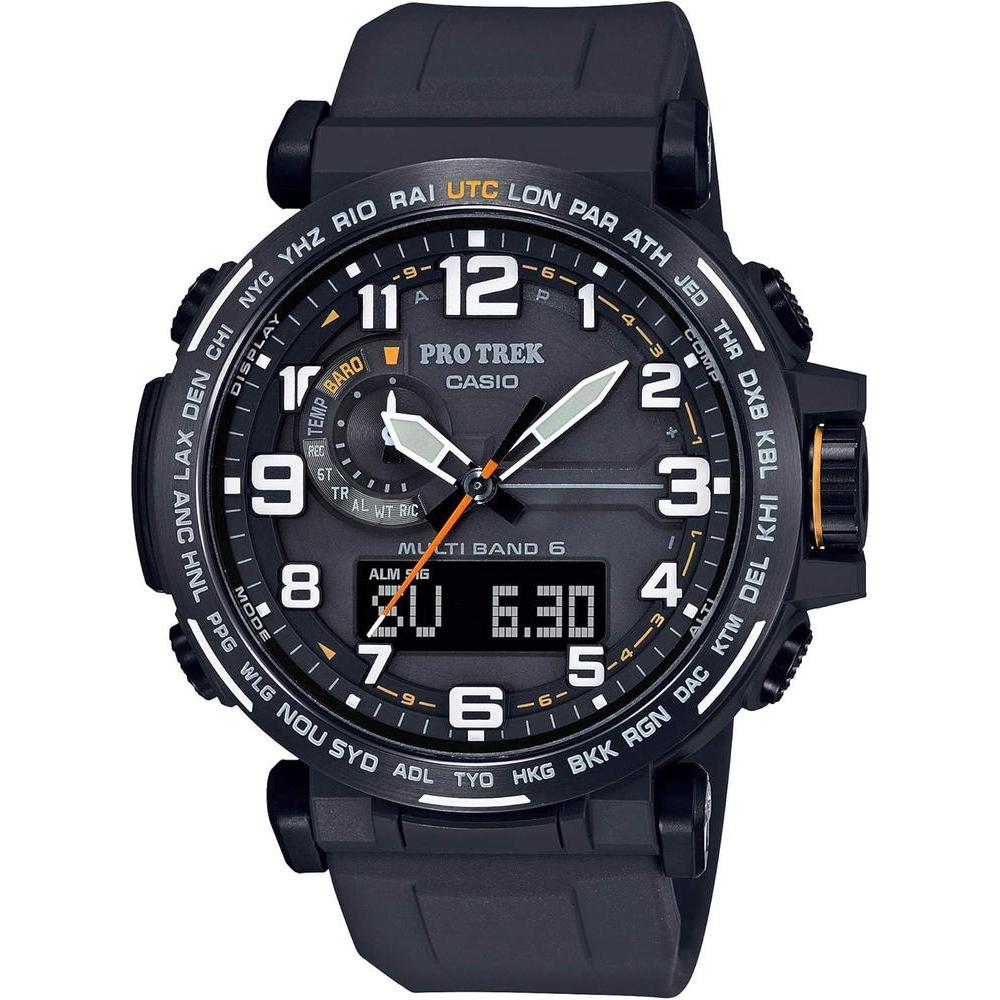 Reloj Casio Pro Trek, Sensor Triple, Resistente al Agua, Brújula, Altímetro, Barómetro, Termómetro, Movimiento de Cuarzo Solar