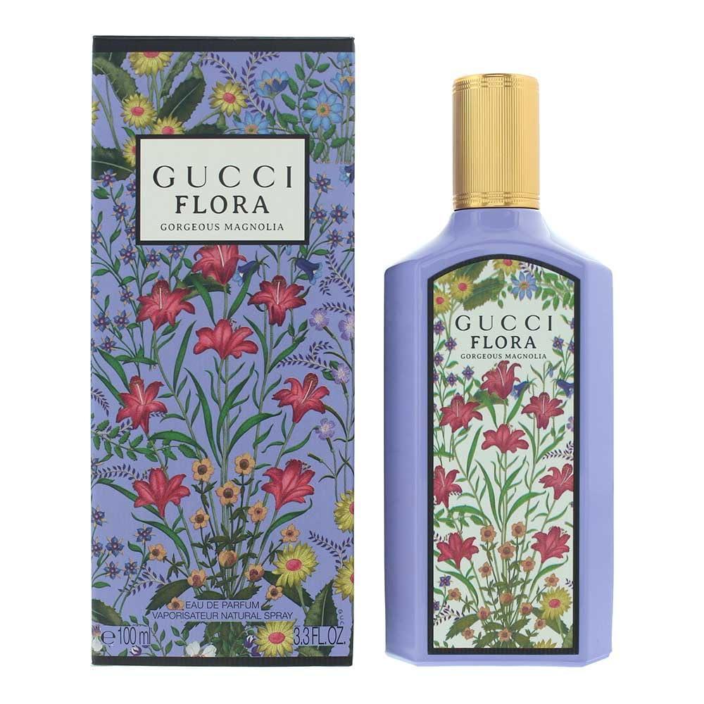 Flora Gorgeous Magnolia de Gucci fragancia fresca y femenina con notas de magnolia y cítricos