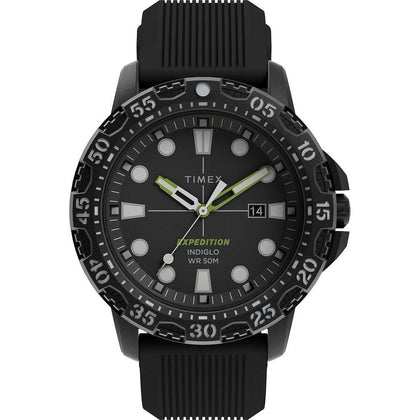 Timex Reloj Expedition Gallatin para hombre, diseño robusto, resistente al agua con correa de silicona negra