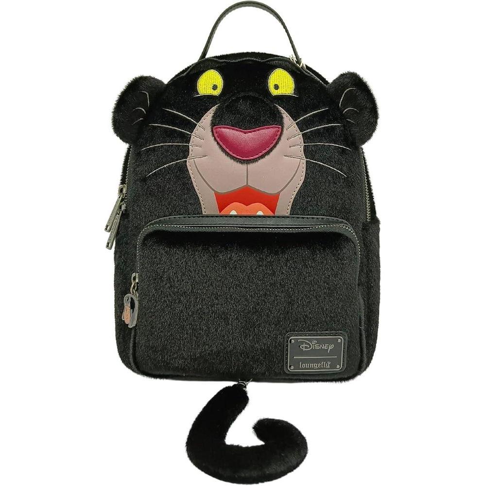 Loungefly Disney The Jungle Book Bolso Bagheera, bolso de hombro negro con doble correa para cosplay, elegante y funcional