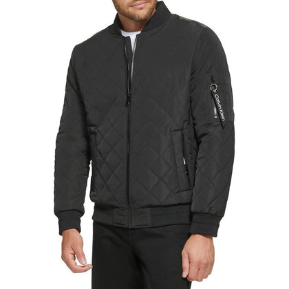 Chamarra de aviador Calvin Klein para hombre con detalle de cremallera acolchada, ideal para clima de transición