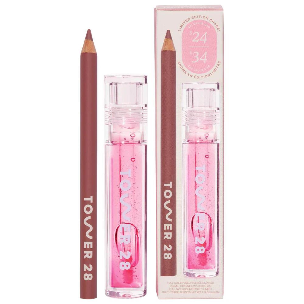 Line + Shine Set de Regalo Lápiz Labial y Brillo Labial