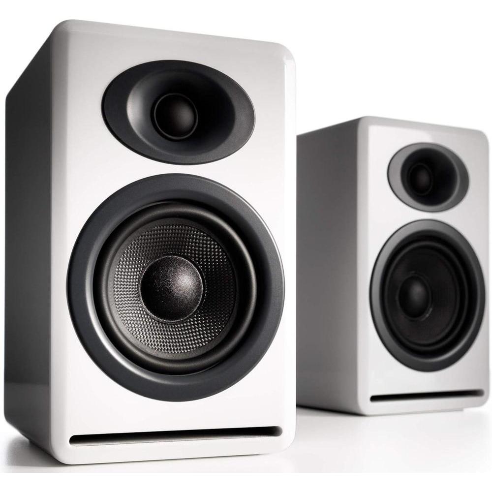 Audioengine P4 Altavoces pasivos de estantería de 2 vías en color blanco para sonido estéreo de alto rendimiento