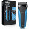 Afeitadora eléctrica en seco o húmedo Braun Series 3 310s, para hombres, recargable, azul