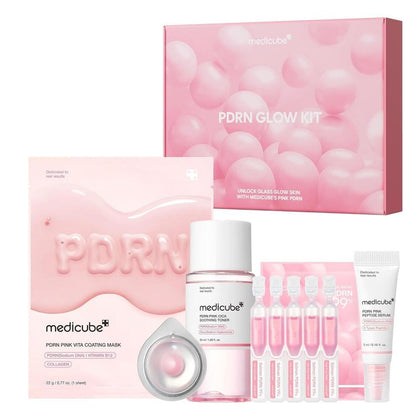 Medicube Kit de ADN de Salmón PDRN: Cuidado de la piel con tónico, suero y mascarilla para hidratar y reafirmar