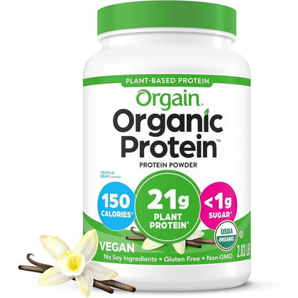 Proteína vegetal orgánica vegana orgain, sin lactosa, sin gluten, sin soya, sin OMG, ideal para batidos y mezclas
