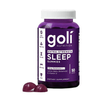 Suplemento Goli para Dormir, Gummy Melatonina Extra Fuerte 10mg - Vegano, Sin Gluten, No Transgénico, Sin Gelatina, 50 unidades
