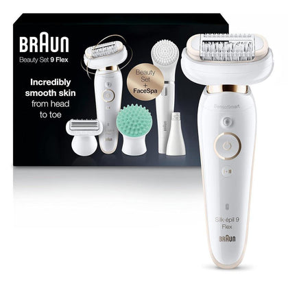 Maquinilla De Afeitar Eléctrica Braun, Depiladora Con Cabezal Flexible, 40 Pinzas, FaceSpa Incluido, Waterproof