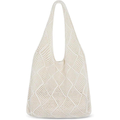 Sightor Bolso Tote Tejido a Crochet, Bolso de Playa de Malla, Bolso Hobo Tejido de Verano, Bolso Tote Boho de Vacaciones para Mujer