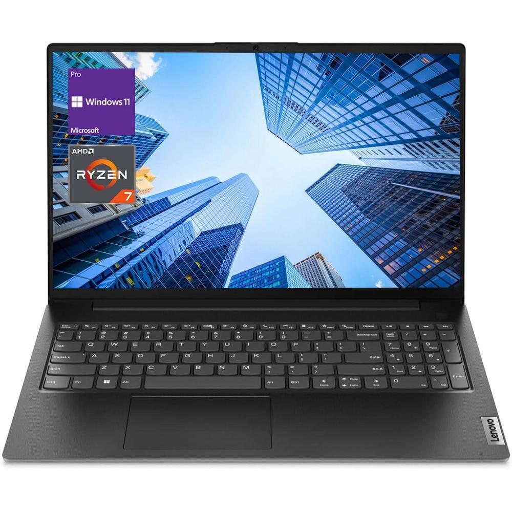 Lenovo V-Series V15, AMD Ryzen 7, 40GB RAM, 1TB SSD, Win 11 Pro, Teclado Numérico, Cámara Web, Negro