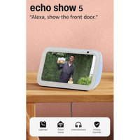 Amazon Echo Show 5 más reciente con pantalla inteligente, bajo mejorado y sonido claro, color azul cielo