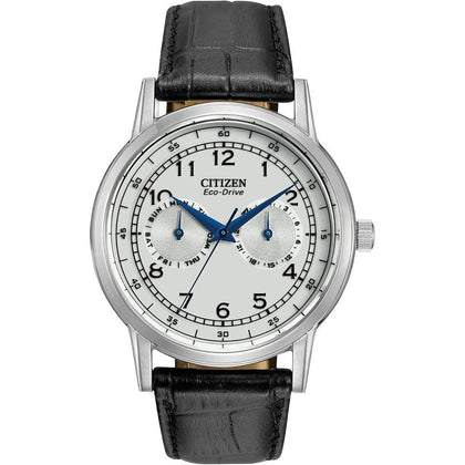 Reloj Citizen Eco-Drive Corso para hombre, clásico, con acero inoxidable y correa de cuero sintético, resistente al agua