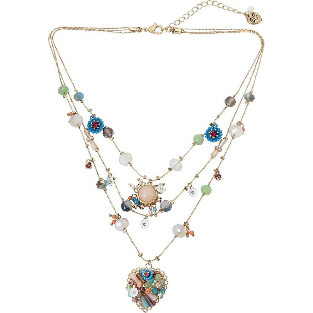 Betsey Johnson collar mujer en capas con dijes de mariposa, metal dorado, diseño delicado y ligero