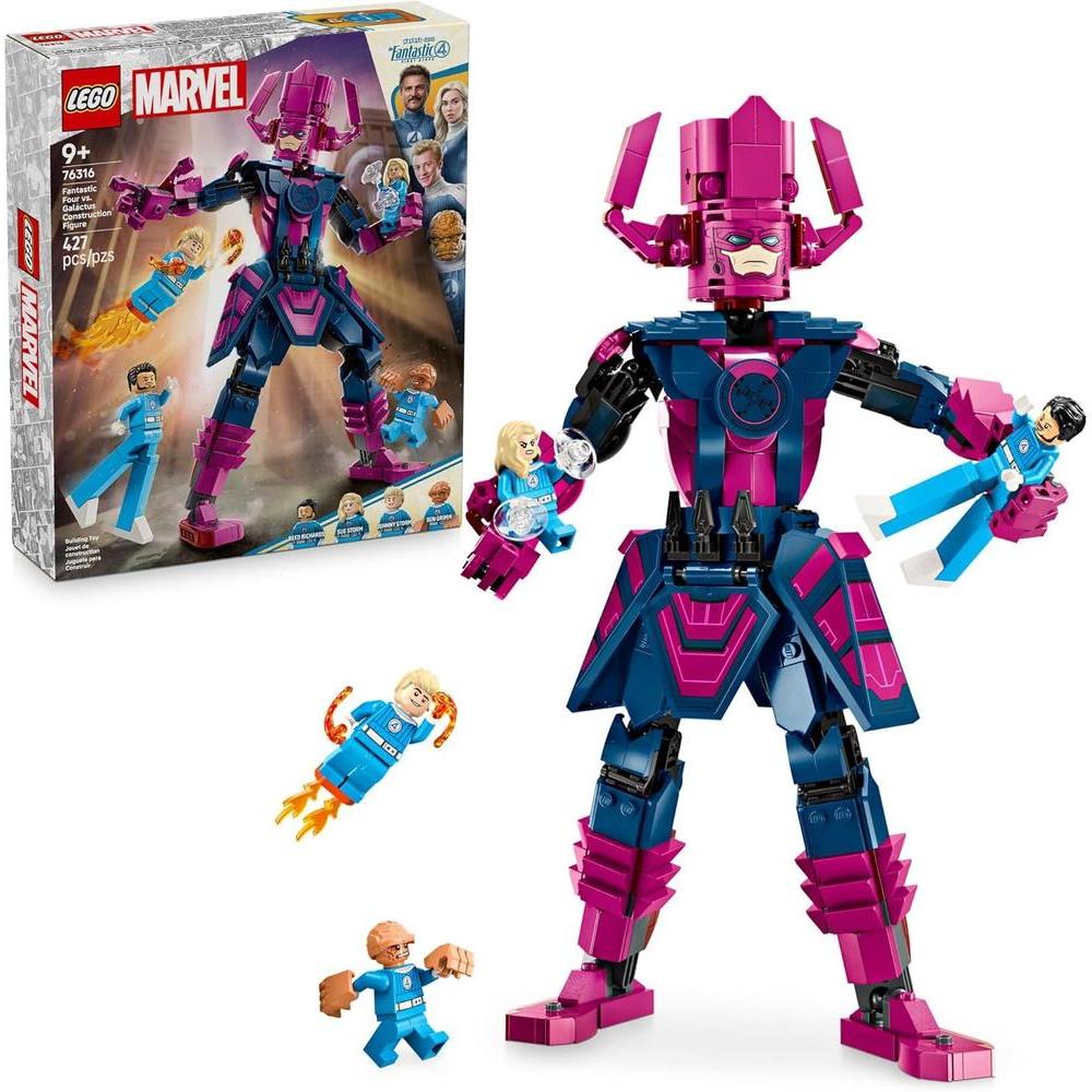 LEGO Marvel Los 4 Fantásticos vs. Galactus - Juguete de construcción con minifiguras de superhéroes, Incluye La Cosa y Mujer Invisible