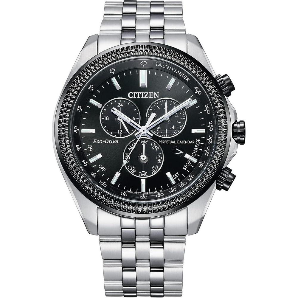 Reloj cronógrafo clásico Eco-Drive de Citizen para hombre en acero inoxidable con calendario perpetuo y taquímetro