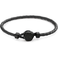 Pulsera de cuero trenzado para hombre de Calvin Klein con cierre hexagonal, estilo audaz y moderno, ideal para diversas ocasiones
