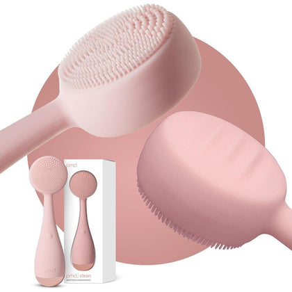 Dispositivo de limpieza facial PMD Clean con cepillo de silicona y masajeador antienvejecimiento, impermeable y a batería