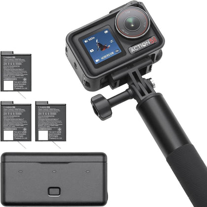DJI Osmo Action 5 Pro Adventure Combo, cámara de acción 4K, batería extendida, estabilización, pantallas táctiles OLED