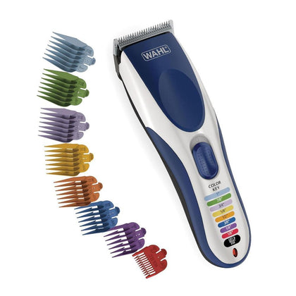 Máquina para cortar pelo Wahl Color Pro recargable inalámbrica con peines guía codificados por colores y estuche