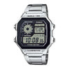 Reloj digital para hombre Casio Serie AE1200WH, resistente al agua, alarmas múltiples, cronómetro, temporizador y luz LED