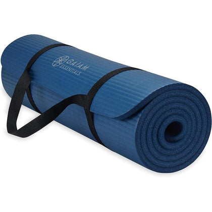 Gaiam Essentials Tapete de yoga grueso para acondicionamiento físico y ejercicio, con correa de transporte